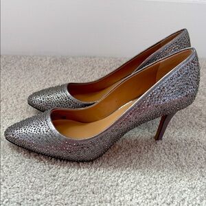 INC International Concepts Sparkling Silver Heels Size 9.5